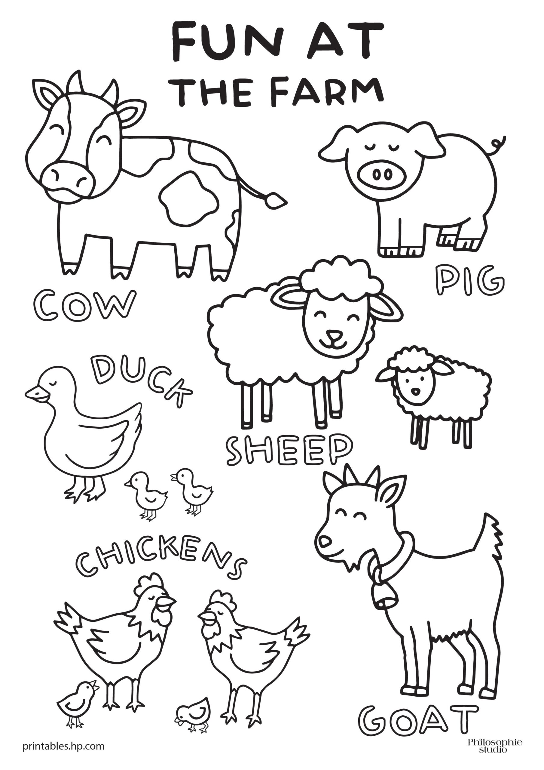 farm animals coloring pages free printable farm animals coloring pages free printable