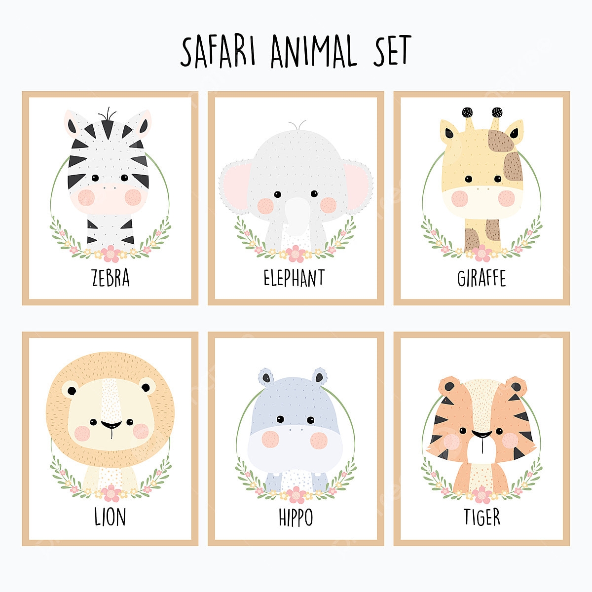 Safari Animal Set Animal Clipart Animal Cute PNG And Vector With Transparent Background For Free Download Safari Animal Set Animal Clipart Animal Cute PNG And Vector With Transparent Background For Free Download
