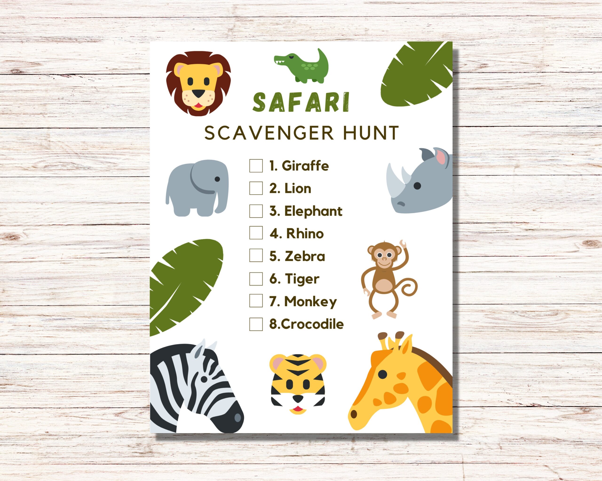 Safari Scavenger Hunt Printable For Kids Safari Party Game Safari Party Activity Animal Party Game Jungle Party Printable Tiger Party Etsy