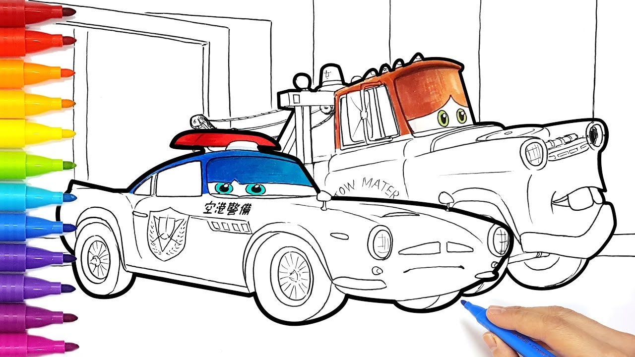 Security Guard Finn McMissile And Tow Mater In CARS 2 Drawing And Coloring Pages Tim Tim TV YouTube Security Guard Finn McMissile And Tow Mater In CARS 2 Drawing And Coloring Pages Tim Tim TV YouTube