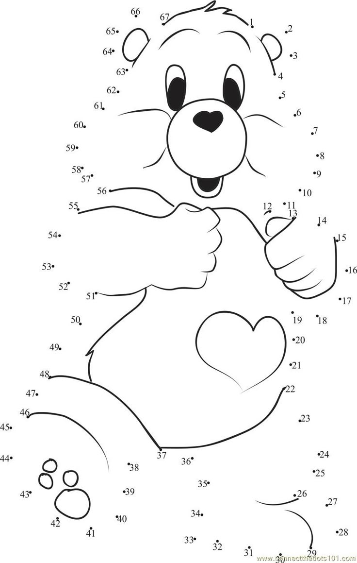 Special Care Bear Dot To Dot Printable Worksheet Special Care Bear Dot To Dot Printable Worksheet