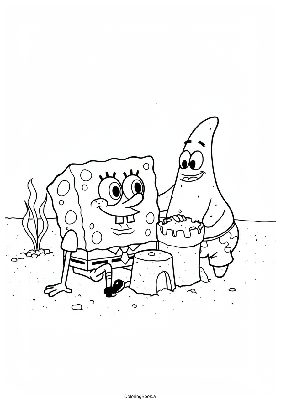 Spongebob Delivering Holiday Presents Coloring Page Free PDF PNG Printable Spongebob Delivering Holiday Presents Coloring Page Free PDF PNG Printable