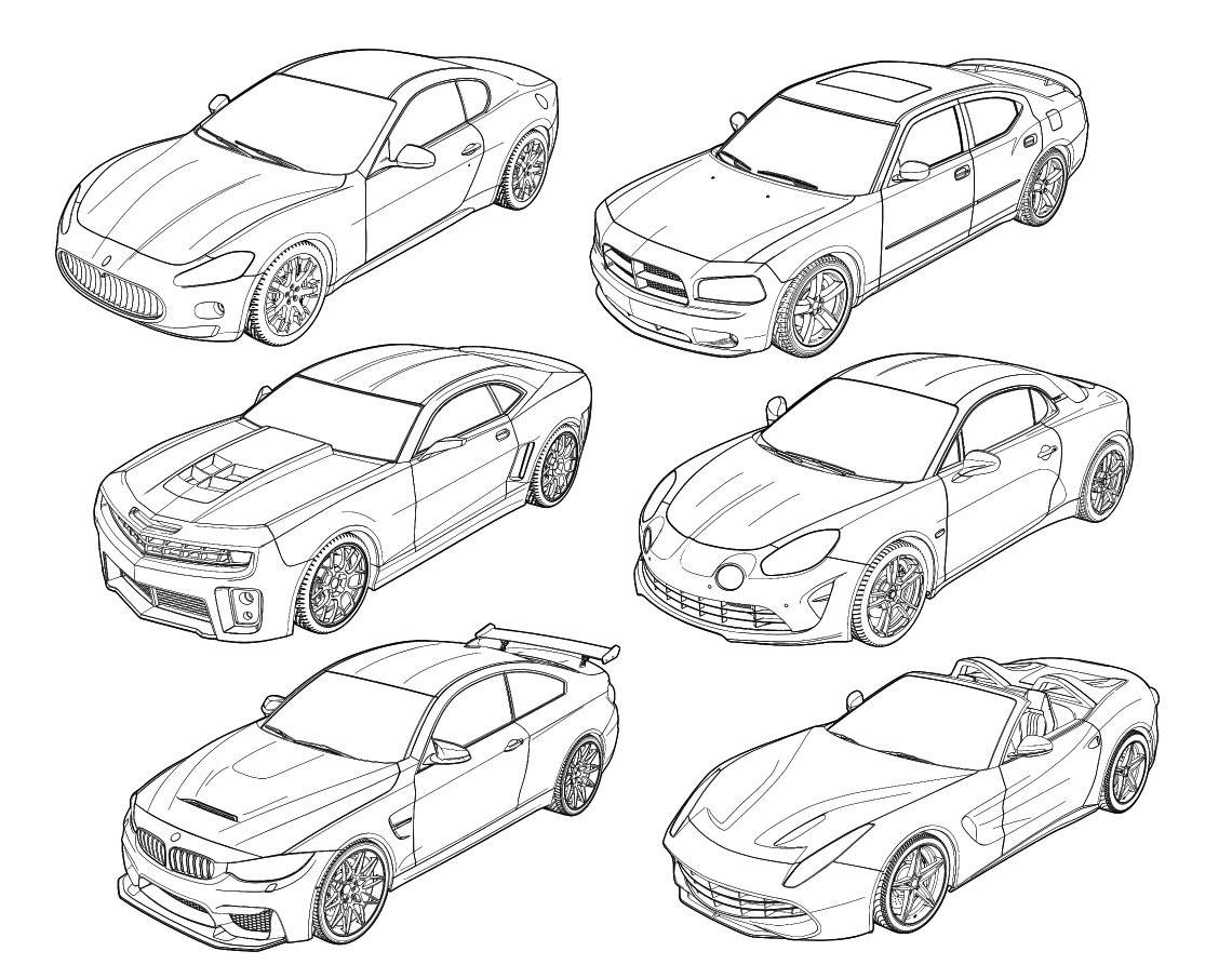Sports Car Coloring Pages 50 Printable Designs JPG PDF Etsy