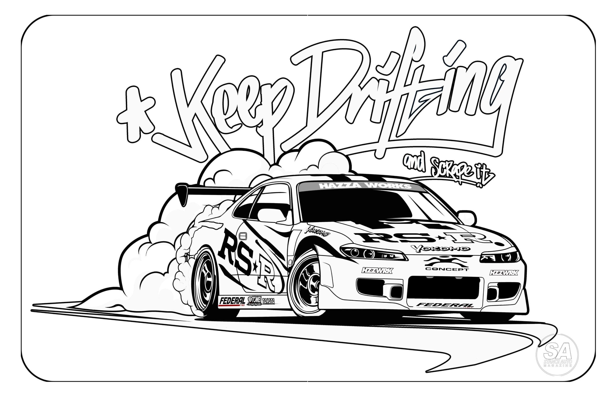 Stance Auto JDM Colouring Book Etsy Stance Auto JDM Colouring Book Etsy