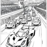 Supercar Ultimate Race Competition Coloring Page Free PDF PNG Printable