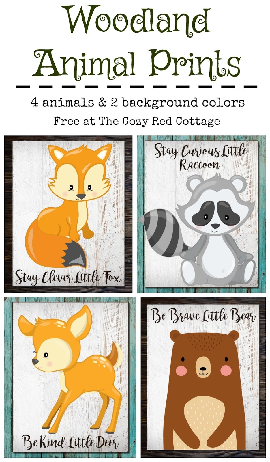 The Cozy Red Cottage Free Woodland Animal Prints The Cozy Red Cottage Free Woodland Animal Prints
