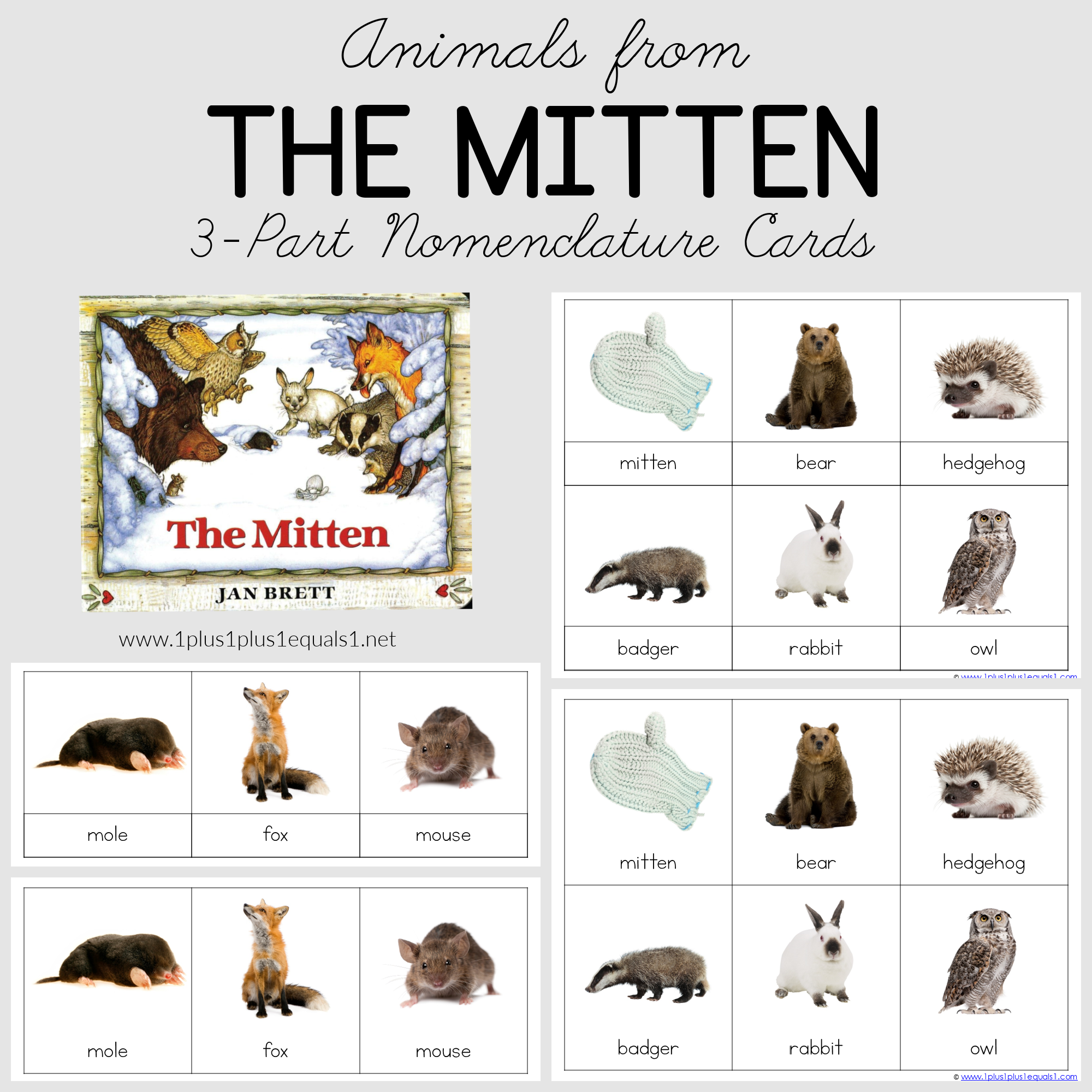 The Mitten 3 Part Cards 1 1 1 1 The Mitten 3 Part Cards 1 1 1 1