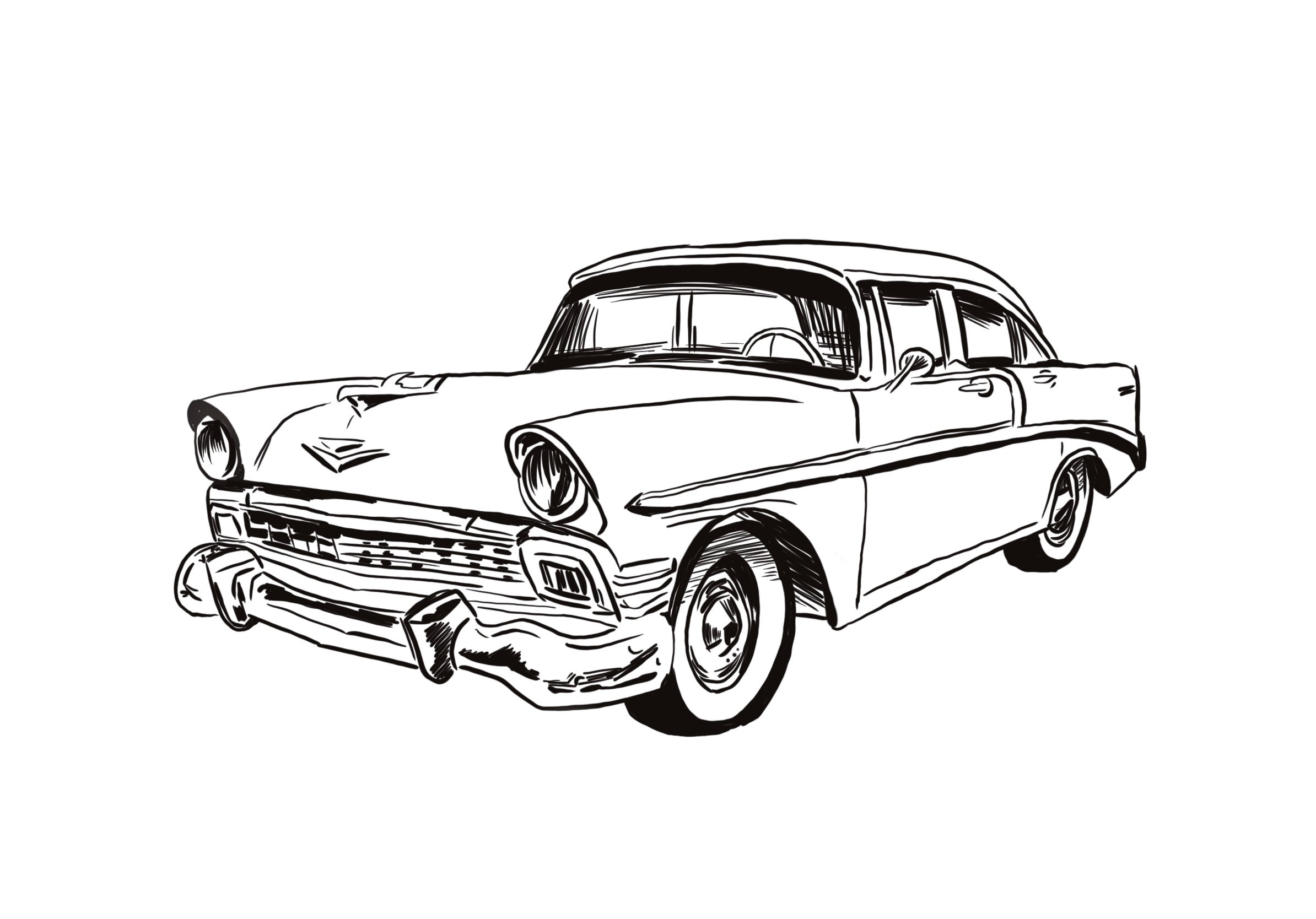 Vintage Car Coloring Page Etsy