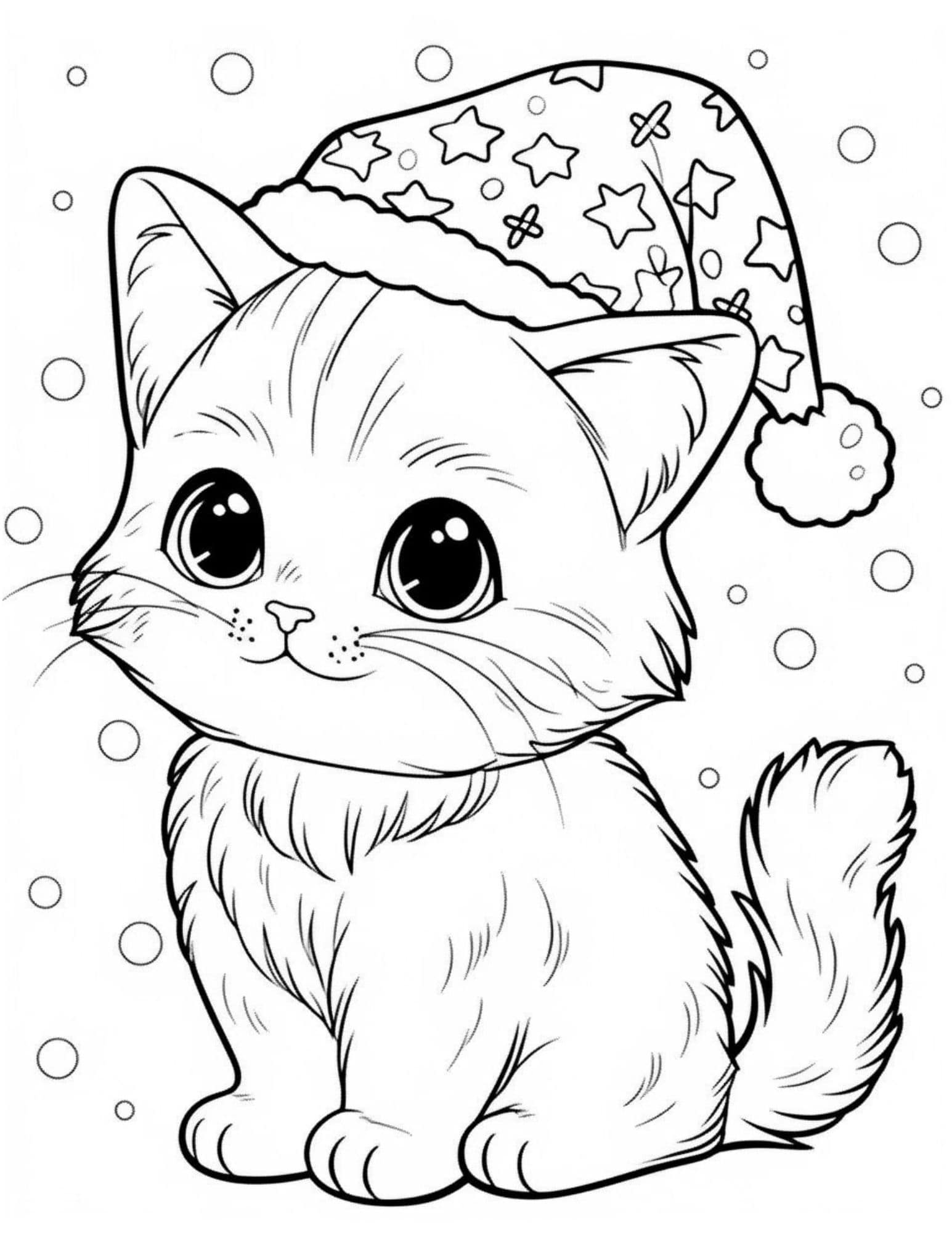Winter Cat Coloring Winter Cat Coloring