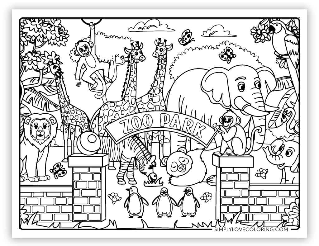 printable coloring pictures of zoo animals printable coloring pictures of zoo animals