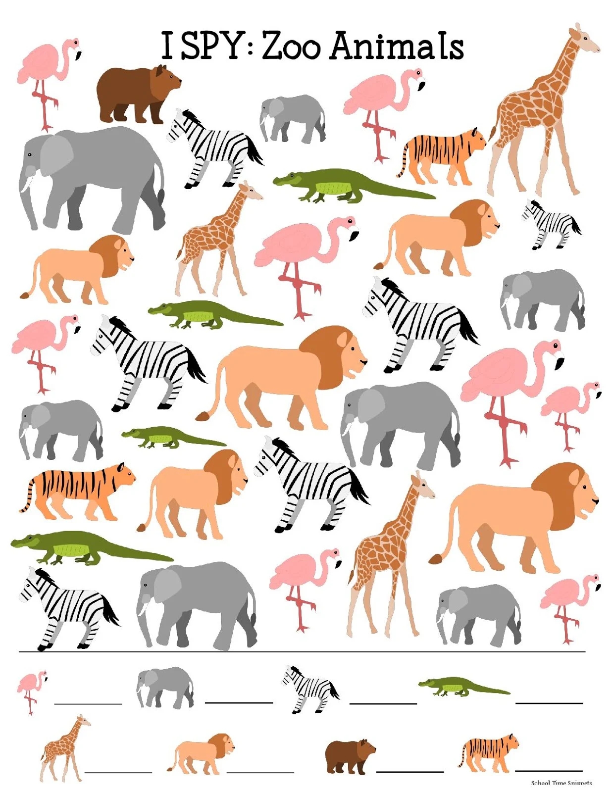 Zoo Theme I SPY Printable School Time Snippets Zoo Theme I SPY Printable School Time Snippets