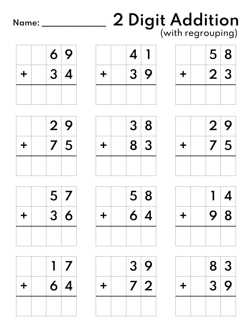 10 Printable Two Digit Addition Worksheets Double Digit Addition Worksheets 1st Grade 2nd Grade Made By Teachers 10 Printable Two Digit Addition Worksheets Double Digit Addition Worksheets 1st Grade 2nd Grade Made By Teachers