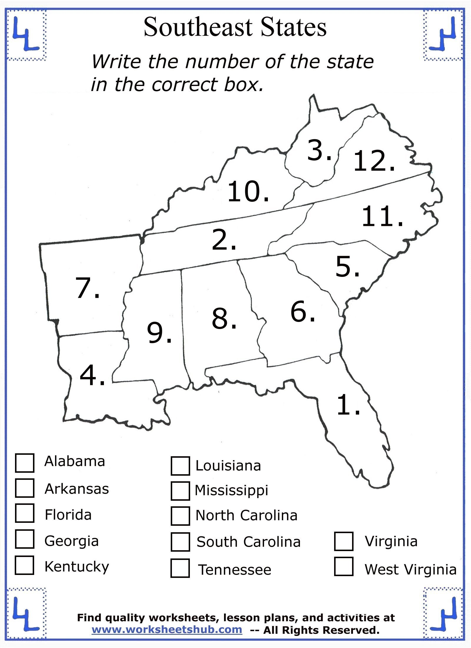 4th Grade Social Studies Southeast Region States 4th Grade Social Studies Southeast Region States