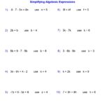 Algebraic Expressions Worksheets Evaluating One Variable Worksheets 2 Terms Made By Teachers