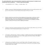 Direct Variation Word Problems Worksheet