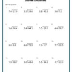Division With Decimals Worksheets K12 Math Worksheets