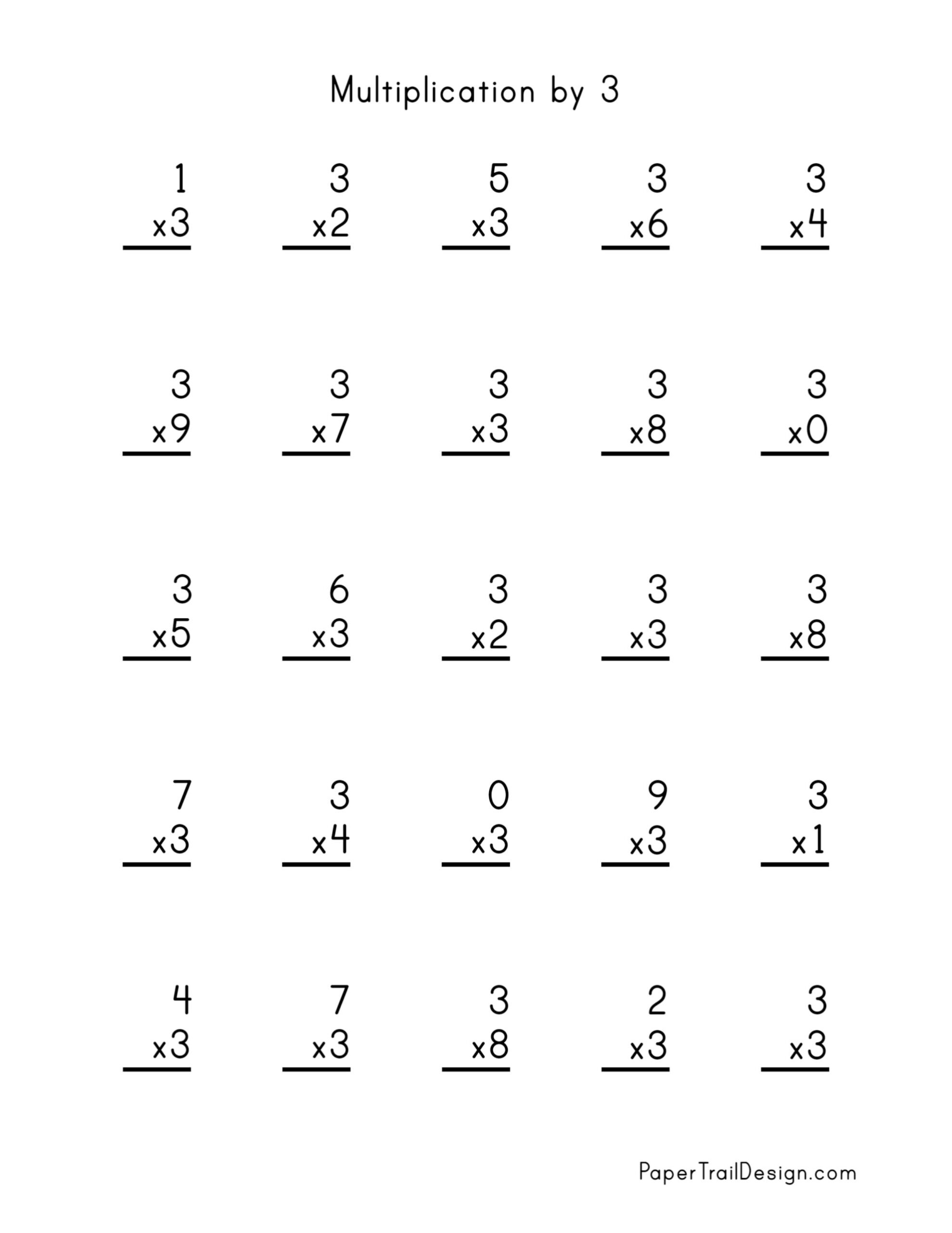 multiplication fact worksheets
