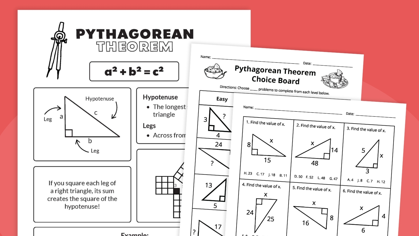 Free Printable Pythagorean Theorem Worksheet Bundle Free Printable Pythagorean Theorem Worksheet Bundle
