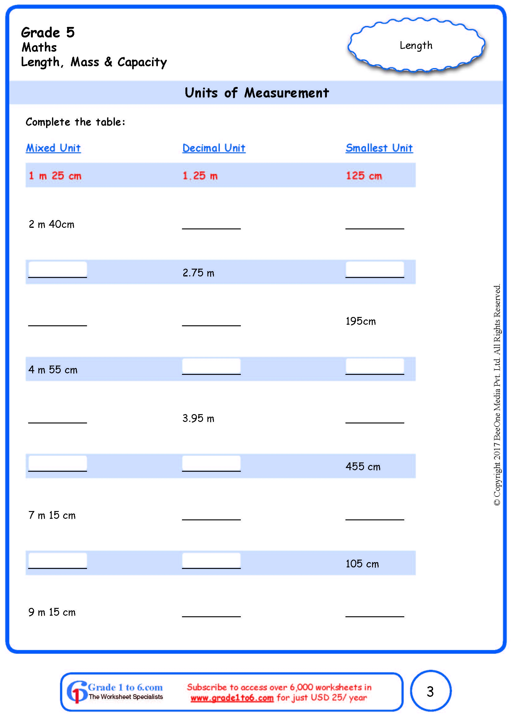 measuring units worksheet measuring units worksheet