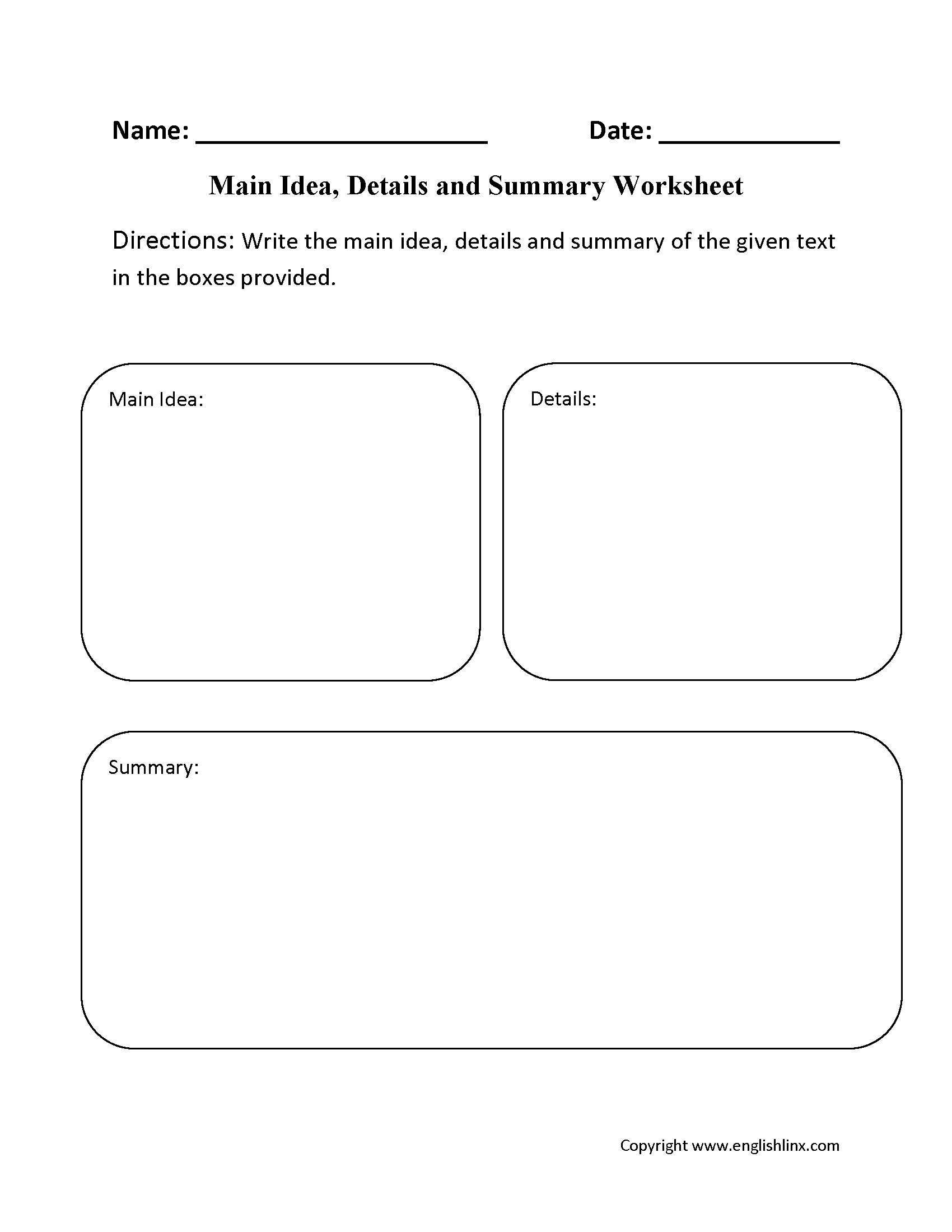 Main Idea Worksheets Printable Main Idea Practice Worksheets