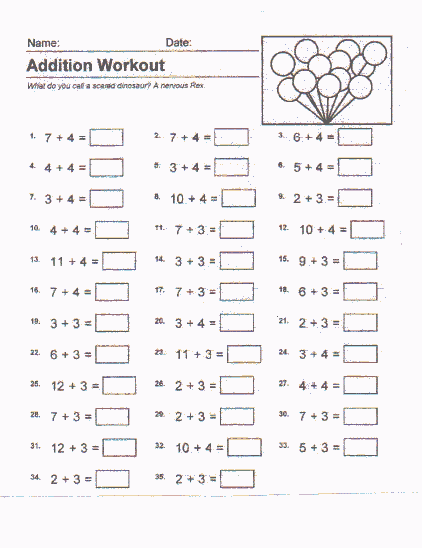 Math Worksheets Math Worksheets