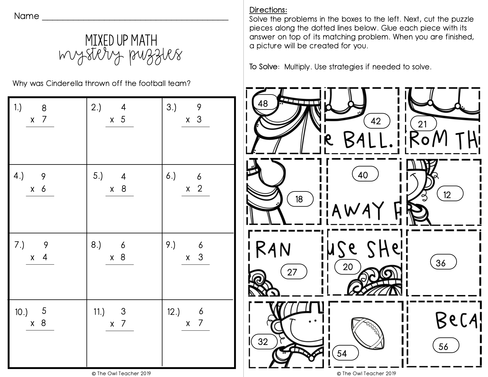 math puzzle worksheets