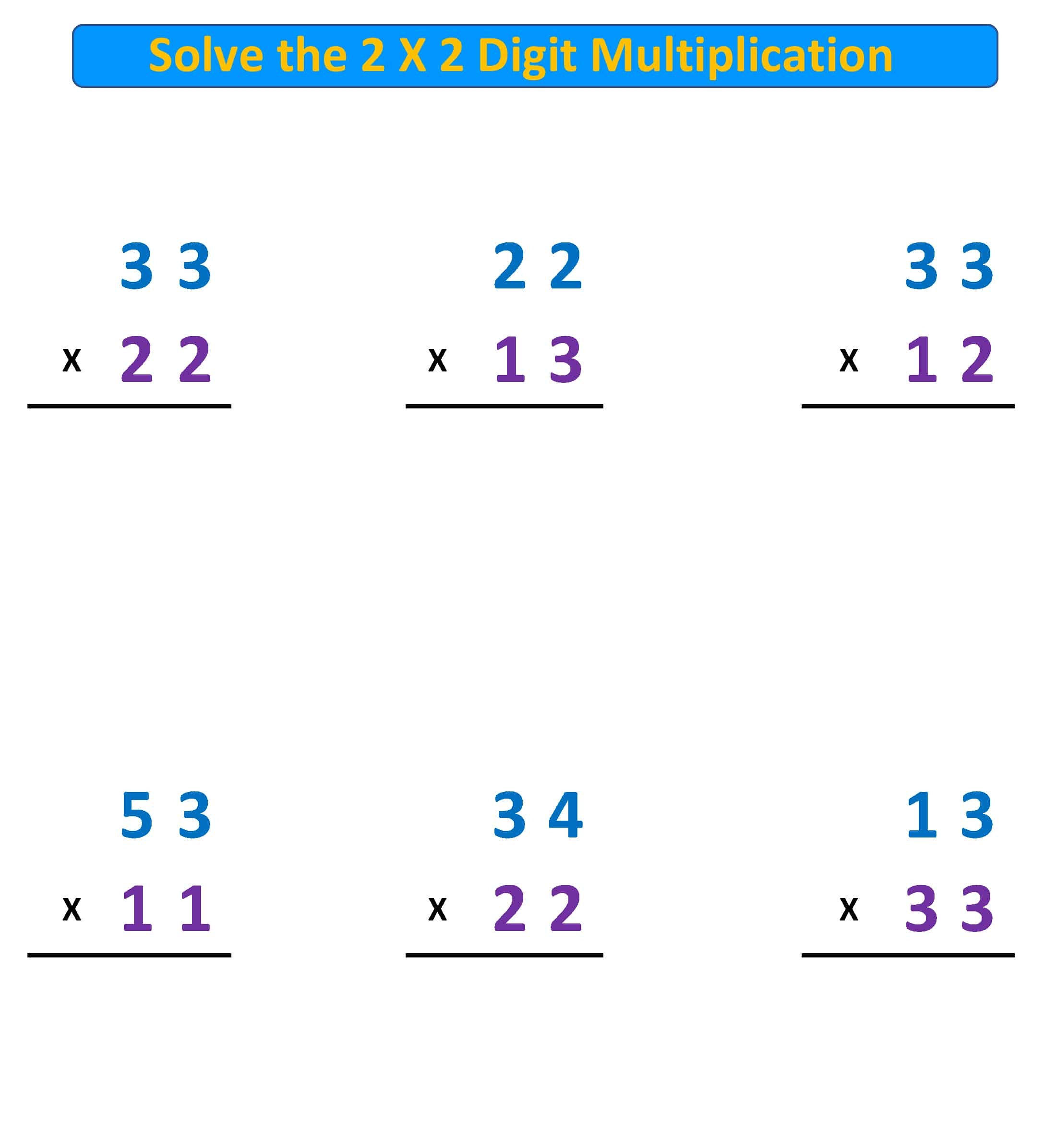 two digit multiplication worksheets