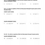 Name Writing Linear Equations Worksheet For 1 3 Write An