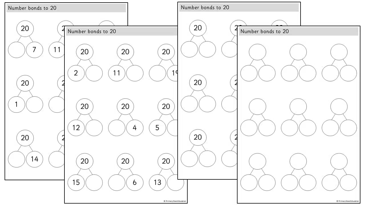 Part whole Models within 20 Worksheets Primary Stars Education