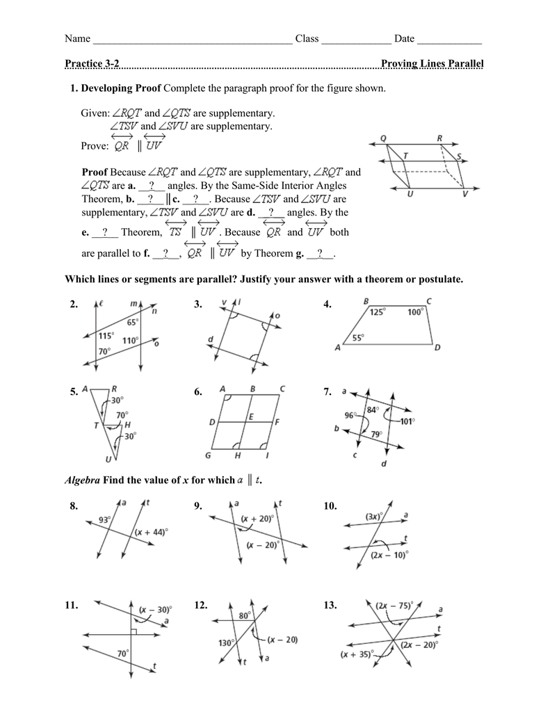 proving lines parallel worksheet proving lines parallel worksheet