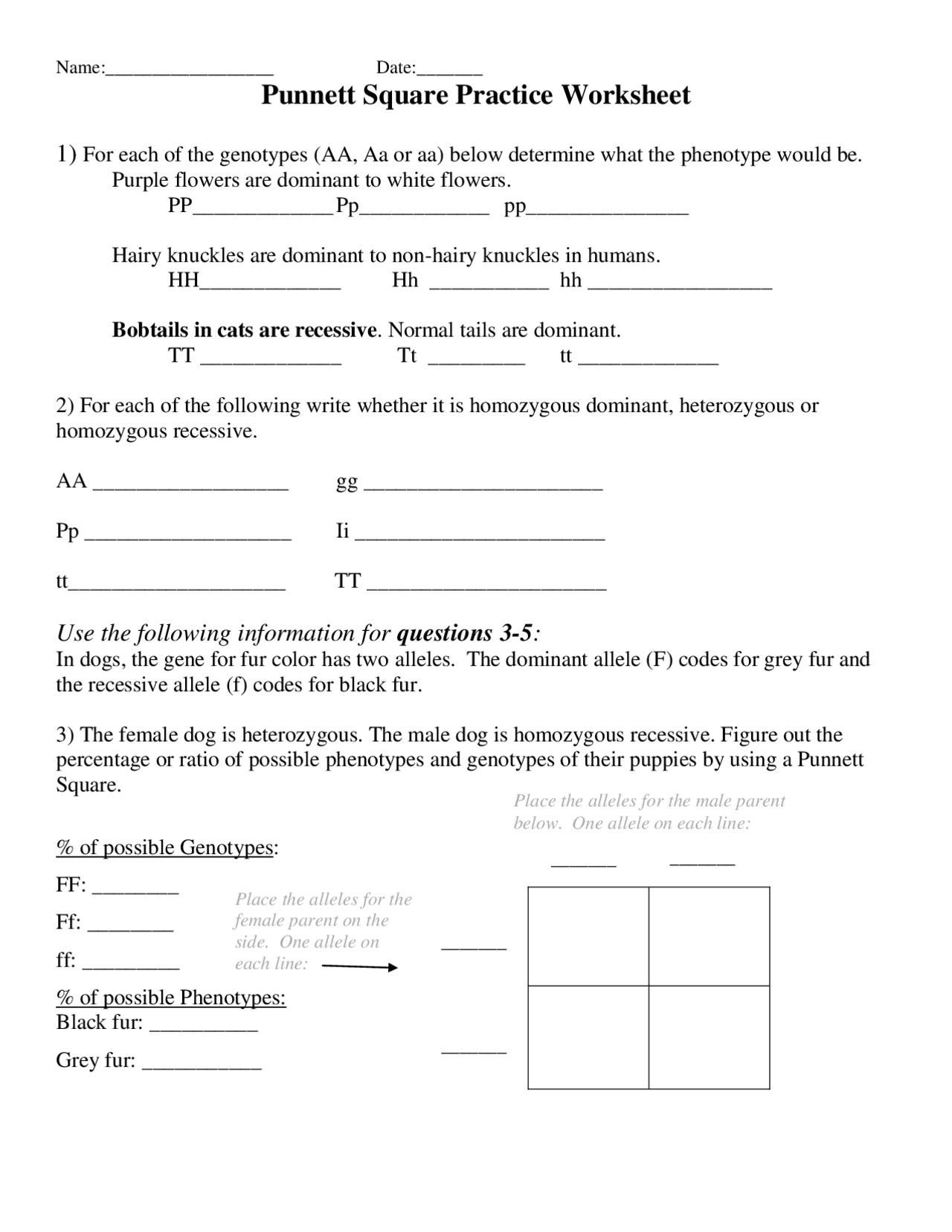 Punnett Square Practice Worksheet Genetics And Heredity Cheat Sheet Biology Docsity Punnett Square Practice Worksheet Genetics And Heredity Cheat Sheet Biology Docsity