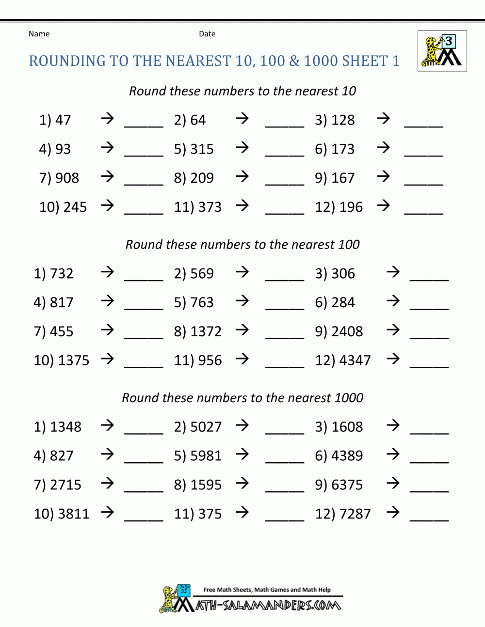Rounding numbers worksheets nearest 10 100 1000 1 gif 1 000 1 294 Pixels