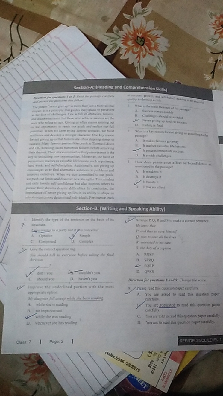 Section A Reading And Comprehension Sxalls We Pub Our Limits And Cicev Section A Reading And Comprehension Sxalls We Pub Our Limits And Cicev