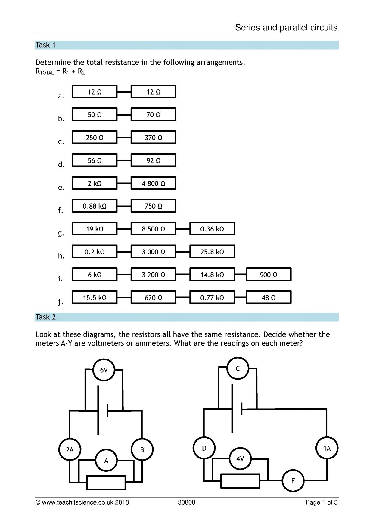 Series And Parallel Circuits KS4 Physics Teachit Series And Parallel Circuits KS4 Physics Teachit