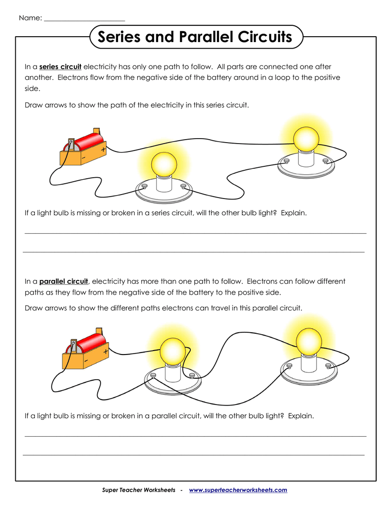 Series And Parallel Circuits Worksheet Series And Parallel Circuits Worksheet