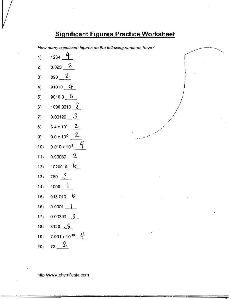 Significant Figures Scientific Notation Worksheet Significant Figures Scientific Notation Worksheet