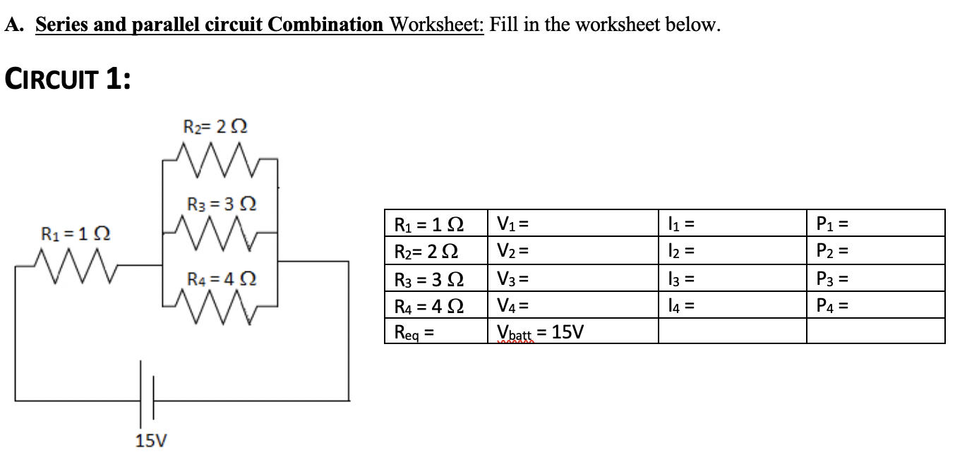 series and parallel circuits worksheet series and parallel circuits worksheet
