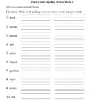 Third Grade Spelling Worksheets Printable Word Lists Practice Activities