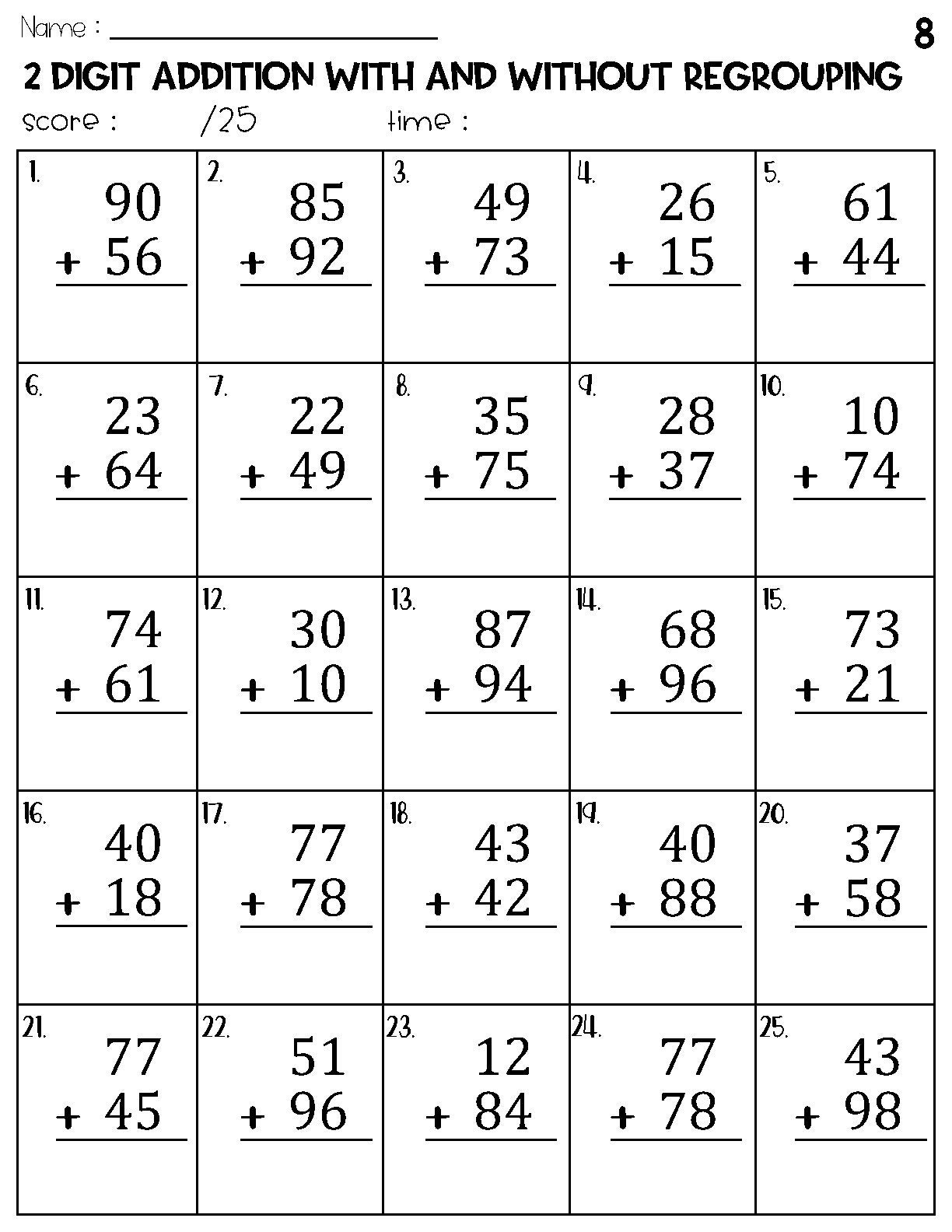 2 digit addition with regrouping worksheets 2 digit addition with regrouping worksheets