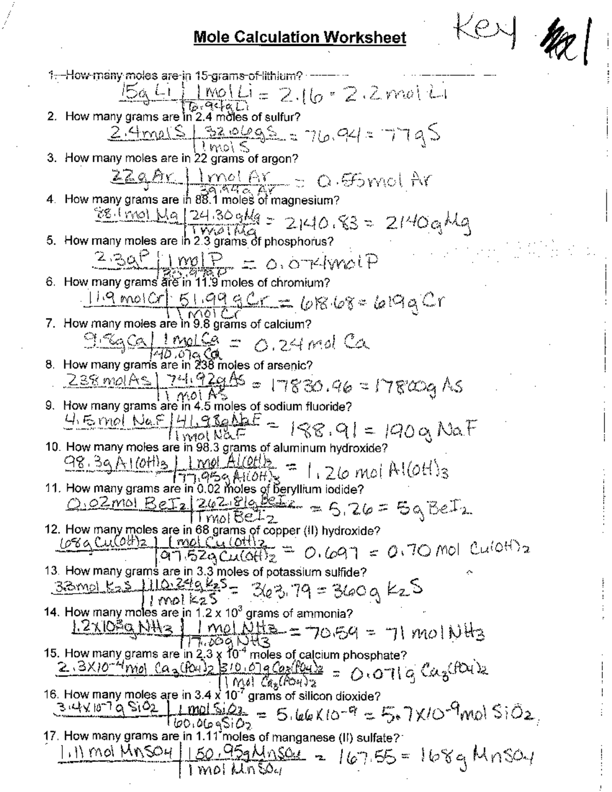Unit 4 HW Packet KEY 1tofsay Mole Calculation Worksheet Key 1 How Many Moles Are In 15 Grams Of Studocu Unit 4 HW Packet KEY 1tofsay Mole Calculation Worksheet Key 1 How Many Moles Are In 15 Grams Of Studocu
