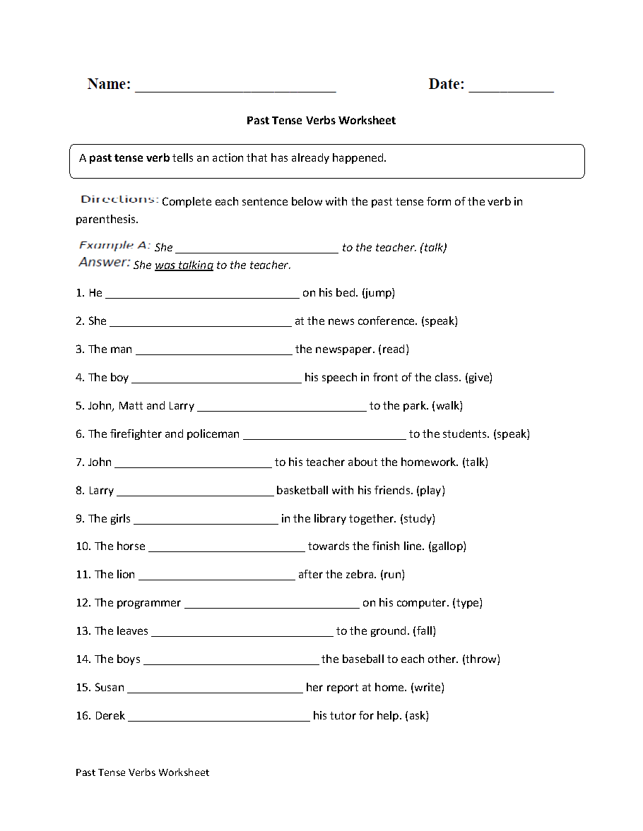 Verb Tenses Worksheets Past Tense Verbs Practice Worksheet Verb Tenses Worksheets Past Tense Verbs Practice Worksheet